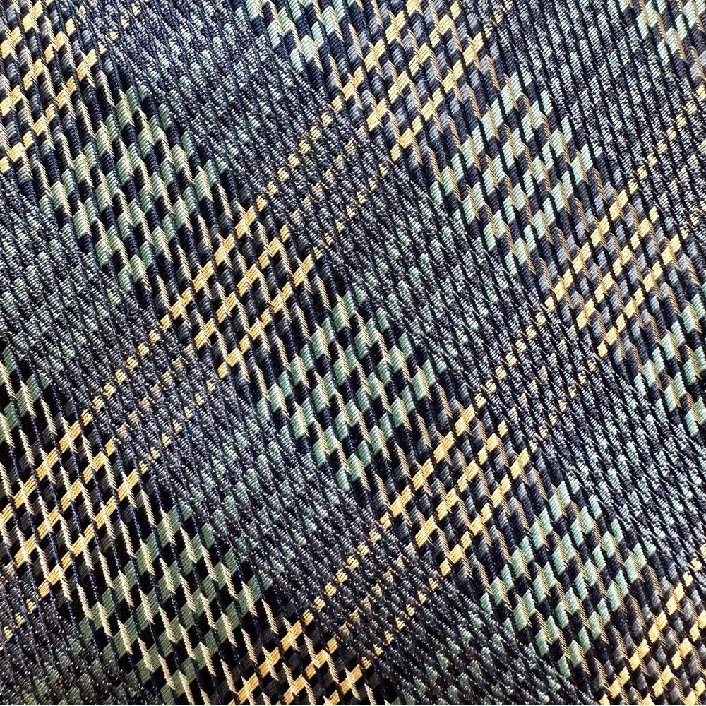 Regal Plaid Silk Tie OS Blue Green Classic Business Accessory